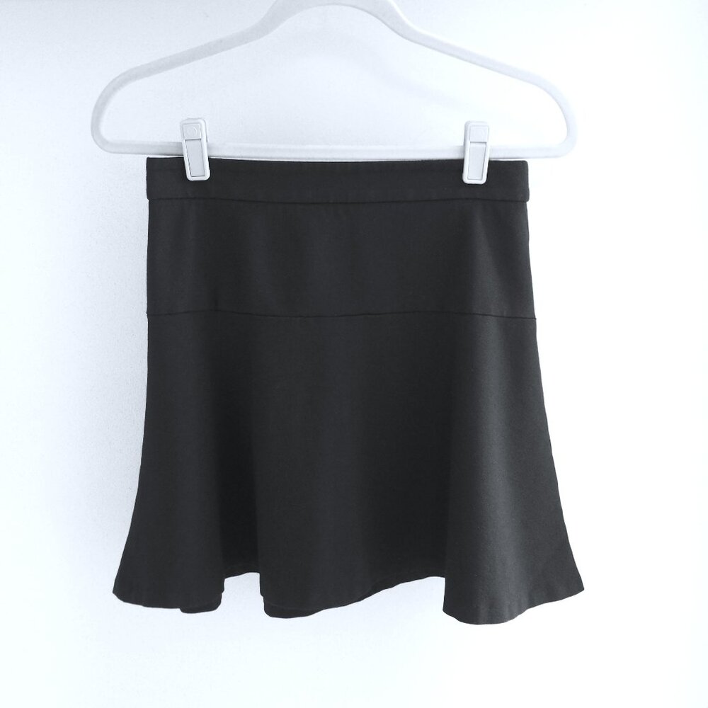 Banana Republic A-Line Flared Skater Flounce Mini Skirt Black SZ 2 27"W 16"L XS